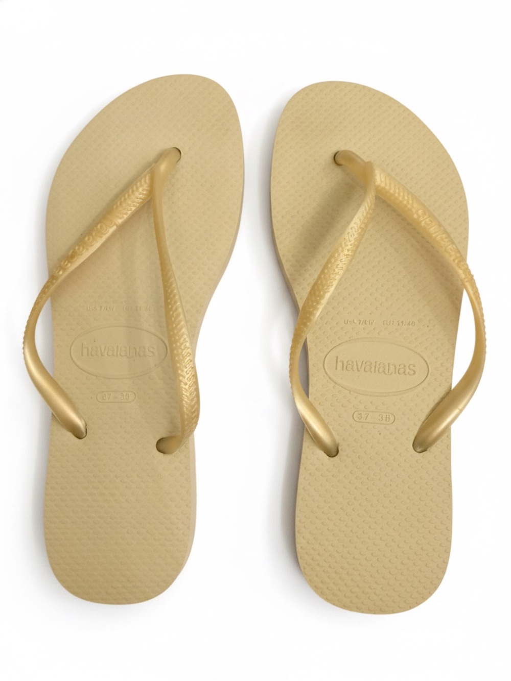 Havaianas Metallic Gold Slim Women’s Flip Flops